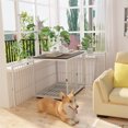 thumbnail image 3 of Wisfor Cage/chenil pour Chien Robuste Blanc de 36 Pouces, Meuble Télé, Table d'Appoint en Bois, Meuble, 3 of 5