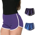 thumbnail image 1 of 2 Pièces Femmes Shorts de Sport Shorts Rétro Yoga Actif Shorts Pantalons avec des Bords Colorés, 1 of 6