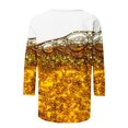 thumbnail image 5 of Pompotops T-shirt Imprimé Mode Femme Mi-Longueur Manches 3/4 Chemisier Col Rond Manches Décontractées, 5 of 5