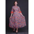 thumbnail image 2 of Bimba Floral Printed Front Slit Sleeveless Summer Spring Women Maxi PartyDress-Medium, 2 of 5