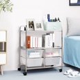 thumbnail image 4 of Patiojoy 4-Drawer Rolling Storage Cart Metal Rack Organizer Shelf with Wheels Clear, 4 of 5