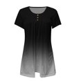 thumbnail image 5 of Baberdicy Ruched Tunic Tops for Women - Casual Short Sleeve Blouses (Leggings Matching, Spring/Summer Outfits) Black L, 5 of 5