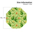thumbnail image 2 of Vsdgher Green Avocado Print Leather Coasters for Drinks, Durable Drink Coasters 4 Set for Tabletop Protection, Luxurious Home Décor and Housewarming Gift-Octagon, 2 of 6