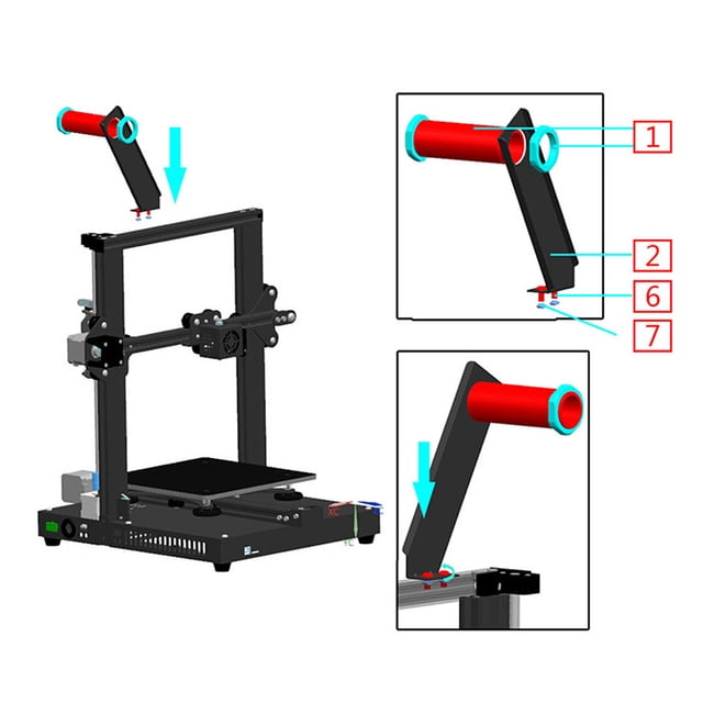 VERDANVERSE 1 Set 3D Printer Artirack Filament Storage Rack Black 10.2x1.2x0.8in