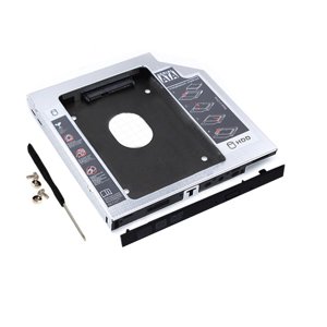 Amdohai 9.5mm CD-ROM Disque dur Caddy 2.5 de pouce HDD/SSD Support avec SATA3 Interface en alliage de magnésium d'aluminium pour ordinateur portable