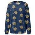 thumbnail image 4 of Bmisegm T-Shirt à Manches Longues Col Rond pour Femmes, Imprimé, Décontracté, Marine L, 4 of 5