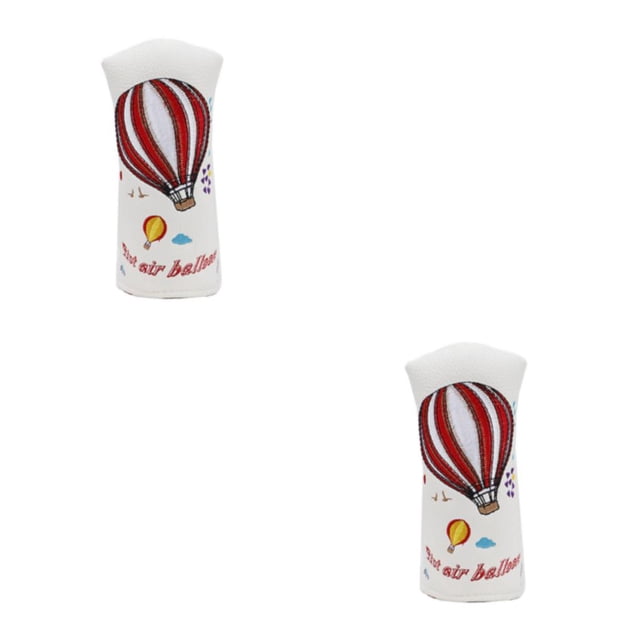 Maytalsory PU Leather Golf Club Head Covers Easy To And Exceptional Durability High white 2Set