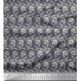 thumbnail image 1 of Soimoi Poly Georgette Fabric Leaves & Floral Block Print Fabric by The Yard 42 Inch Wide, 1 of 3
