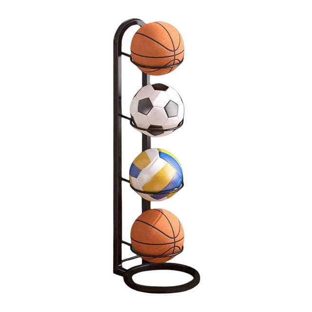 Binwennn Compact Home Indoor Soccer & Basketball Storage Rack Space Saving Organizer With Holders Must Haves Vertical Dish Storage Folding Dish Rack Kitchen Drying Racks And Shelves Kitchen Holder