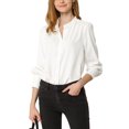 thumbnail image 2 of INSPIRE CHIC Chemises à Manches Longues pour Femmes avec Col Montant et Boutons, 2 of 7