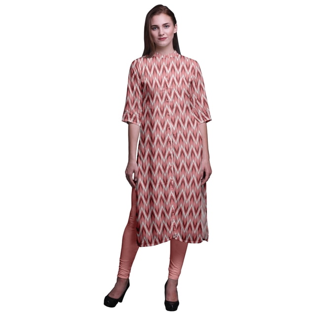Bimba Kurta Longue Droite pour Femmes Coupe Régulière Tunique Kurti Décontractée Moyen