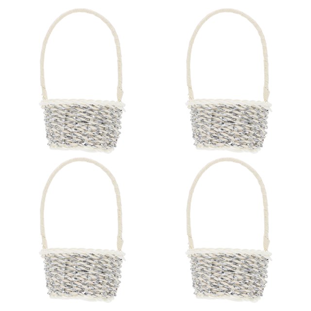 SHISUYAN 4 Pcs Paniers à Main Paniers à Fleurs Panier de Rangement Simple Panier Décoratif Maison