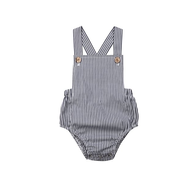 EYIIYE Barboteuse en Coton pour Bébé Sans Manches à Bretelles Combinaison de Couleur Unie