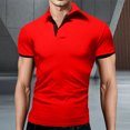 thumbnail image 2 of Ketyyh-chn99 Polos à Manches Longues pour Hommes Mode 2024 Hauts à Manches Courtes Décontractés Amples Blouses T-Shirts Rouge,5TG, 2 of 5