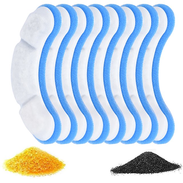 Pet 8pcs Filters for 61OZ/1.8L Transparent Cat Water Fountain Filters Pet Fountain Activated Carbon Filter Replacement Filter for Cat Fountain