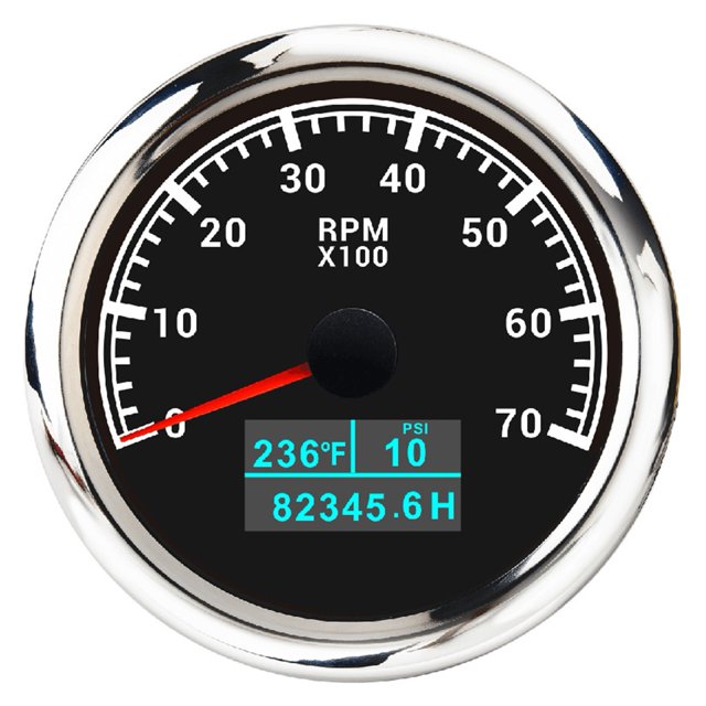3 in 1 Tachometer Gauge 8000/ 6000/ 4000 RPM 85mm Waterproof Tacho Meter LED Water Temp Oil Pressure Hour Meter For Boat Car ,Easy to Calibrate