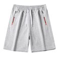 thumbnail image 2 of Hurxie Deals Mens Casual Shorts Solid Color Drawstring Athletic Short Pants with Pocket Gray,M, 2 of 4