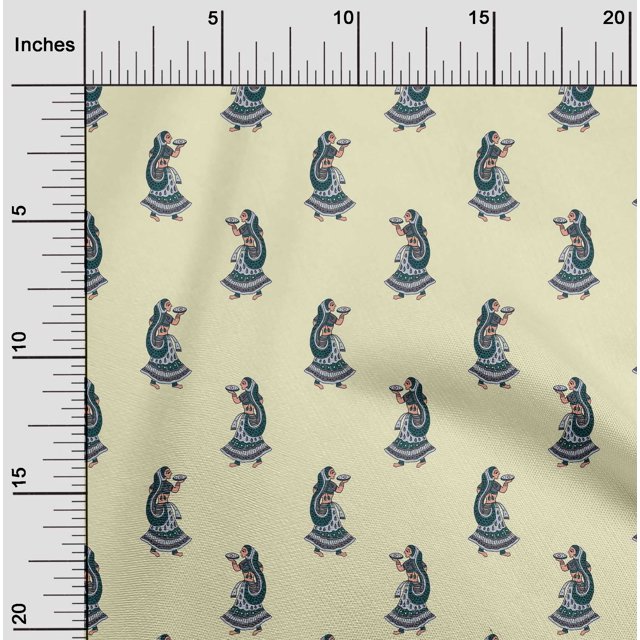 oneOone Polyester Lycra Fabric Women Block Printed Craft Fabric BTY 56 Inch Wide
