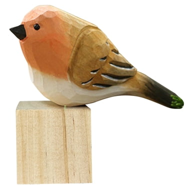 Agiferg Figurines d'Oiseaux Sculptées à la Main Statues en Bois Peintes pour Accents de Déco Maison Sculptures Ornements pour Déco d'Étagère Table