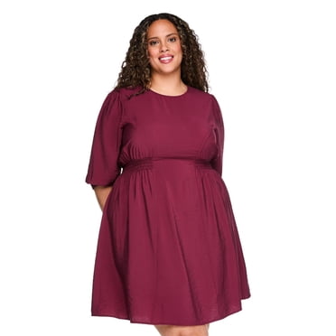 Robe ajustée et évasée à manches longues Lane Bryant Plus pour femmes