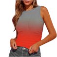thumbnail image 1 of Plebaso 2025 Débardeurs Froncés pour Femmes Ajustés Col Ras du Cou Sans Manches Chemises Mode Imprimées Blouses de Sortie, 1 of 4