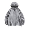 thumbnail image 2 of RXIRUCGD Ensemble de Protection Solaire pour Homme Veste Décontractée à Manches Longues avec Capuchon, Gris, Taille : S, 2 of 6