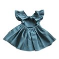 thumbnail image 1 of FAIWAD Robe pour Tout-Petit Fille Bébé Coton Lin à Volants Sans Manches Robes Enfants Dos Nœud Robe d'Été, 1 of 7