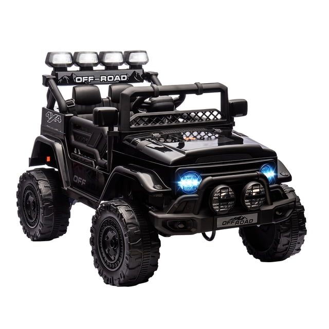 12V Electric Kids Ride On Car with Remote Control, Electric Truck with 5MPH Max Speed, Steering Wheel, Accelerator Pedal, Treaded Tires, Music and Story,Ride On Toy for Kids Ages 37-96 Months