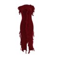 thumbnail image 2 of Gspmoly Robe pour Femmes, Robe Décontractée pour Femmes, Mode Aguichant Polyvalente, Couleur Unie, Tricotée, Sans Manches, à Franges, Robes de Soirée pour Femmes, Cadeaux de Vacances, 2 of 9