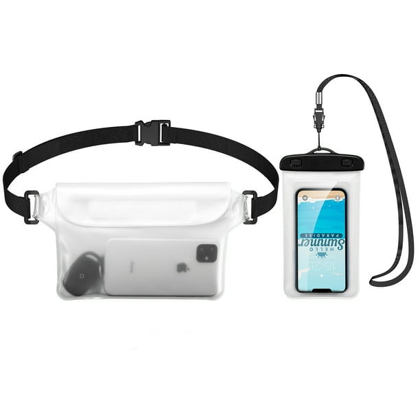 MATEPROX Waterproof Phone Pouch, Universal Water Proof Case Bags with Lanyard/Arm/Waist Strap, 2 Packs