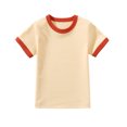 thumbnail image 1 of Chandails pour Filles Tout-Petits Enfants Garçons Filles Mode Confortable Couleur Unie Col Rond Manches Courtes Haut, 1 of 1