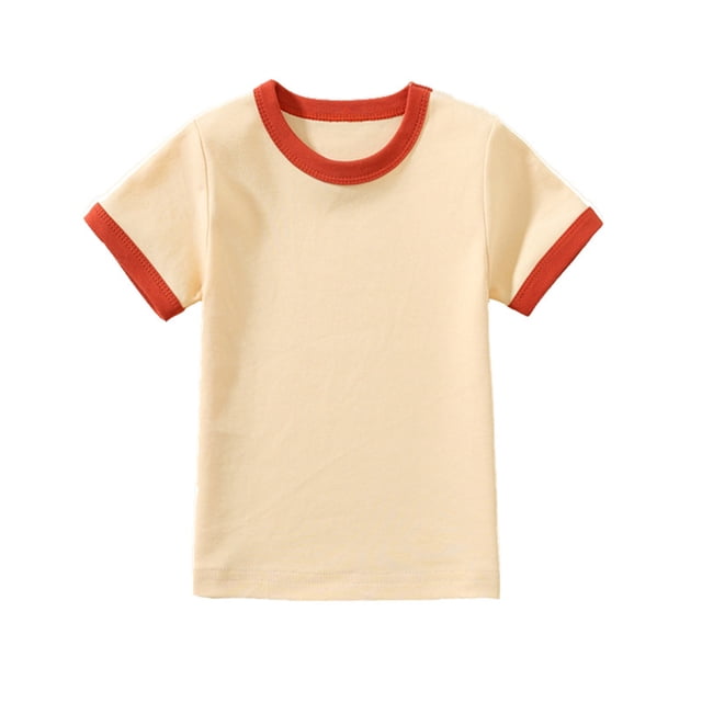 Chandails pour Filles Tout-Petits Enfants Garçons Filles Mode Confortable Couleur Unie Col Rond Manches Courtes Haut