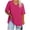 Hot Pink, variant on Womens Oversized Tshirts, Solid Color V Neck Tee Shirts Half Sleeve Loose Fitting T-Shirt Cotton Workout Tunic Tops Plus T Shirts for Lady Plus Size Purple XL