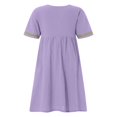 thumbnail image 3 of Contrast Color Loose A-Line Party Dress for Women with Short Sleeves, 3 of 9