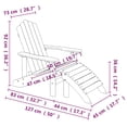 thumbnail image 4 of vidaXL Chaise Adirondack de Jardin avec Repose-Pieds et Table HDPE Bleu Aqua, 4 of 4