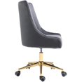 thumbnail image 2 of Meridian Furniture Karina Fauteuil de Bureau Pivotant Réglable en Velours Gris et Or, 2 of 12
