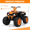 thumbnail image 3 of Costway 12V Kids 4-Wheeler ATV Quad Ride On Car w/ LED Light & Music Orange, 3 of 10