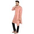 thumbnail image 3 of Atasi Indian Designer Kurta For Mens Party Wear Solid Color Ethnic Long Shirt, 3 of 7