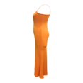 thumbnail image 2 of QJUHUNG Women  Solid Color Long Dress Sexy Bodycon Stretchy Maxi  Lady Spring Fall Summer Spaghetti Strap Dress, 2 of 7