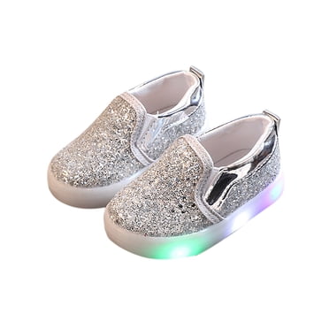 Pisexur Chaussures pour Bébé Mode Paillettes Légères Espadrilles de Sport Unisexe Chaussures pour Tout-Petits Filles Garçons Chaussures de Course Clignotantes Tennis Décontractées Respirantes Chaussures pour Enfants 0-6 Ans