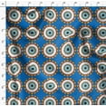 thumbnail image 4 of Soimoi Blue Velvet Fabric Marigold Geometric Decor Fabric Printed Yard 58 Inch Wide, 4 of 5