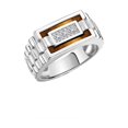 thumbnail image 3 of RYLOS Men's Rings 14K White Gold Designer Ring With Diamonds and Tiger Eye Rings For Men Size 9, 3 of 6