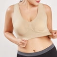 thumbnail image 3 of Pisexur Women Seamless Plus Size Bra Pure Color Plus Size Ultra-thin Large Sports Full Bra Cup Tops, 3 of 9