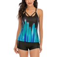 thumbnail image 4 of Betiyuaoe Tankinis pour Femmes Maillots de Bain Taille Ensemble Pièce Robe de Bain Imprimé Deux Plus Dos à Bretelles Maillots de Bain Ensemble Maillots de Bain, 4 of 7