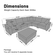 thumbnail image 2 of Noble House 120.1" L Shaped Modular Sectional Sofa, 7 Seater Sectional Sofa with Storage Ottoman,yellow, 2 of 9