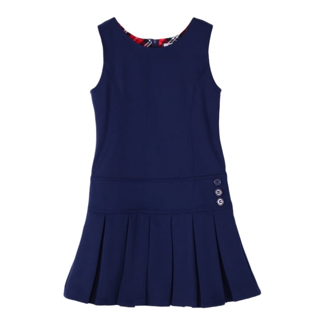 Bienzoe Chandail d'Uniforme Scolaire Extensible à Ourlet Plissé pour Fille Bleu Marine 10