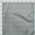 thumbnail image 4 of oneOone Rayon Teal Blue Fabric Abstract Floral Craft Projects Decor Fabric Printed By The Yard 56 Inch Wide, 4 of 4