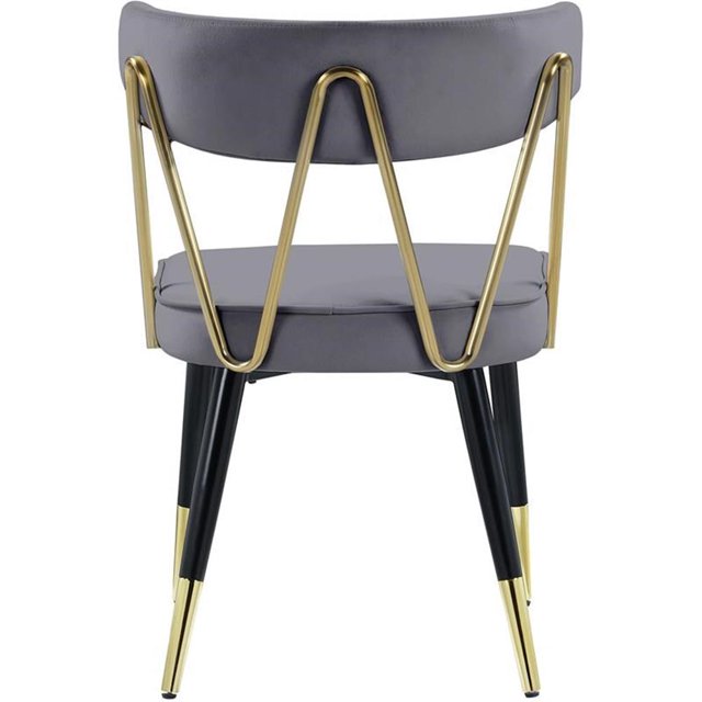 Meridian Furniture Rheingold Velvet Dining Chair, Grey (Set of 2)
