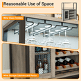 thumbnail image 4 of PIONEERWORKS 3-Tier Wine Bar Cabinet with Detachable Wine Rack and Storage Space, Buffet Cabinet with Glass Holder and Mesh Door, Sturdy MDF Construction for Dining Room Bar & Kitchen, 4 of 9