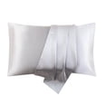 thumbnail image 3 of COM1950s Simulated Silk Pillowcase Set for Hair and Skin Care, Soft Hypoallergenic with Envelope Closure, 20x30 Inch Standard Size Gentle on Sensitive Skin, 3 of 9